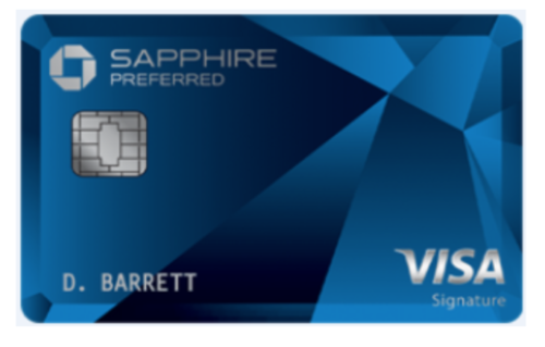 a blue and silver credit card