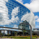 a building with glass windows