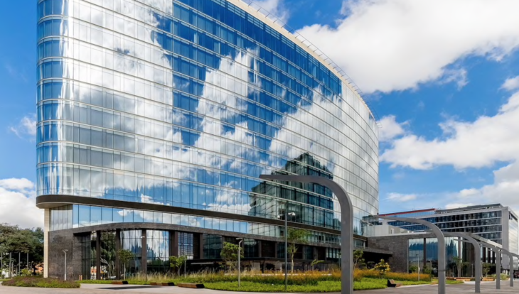 a building with glass windows