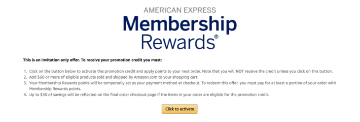 a screenshot of a membership rewards account