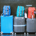 a group of luggage on the floor