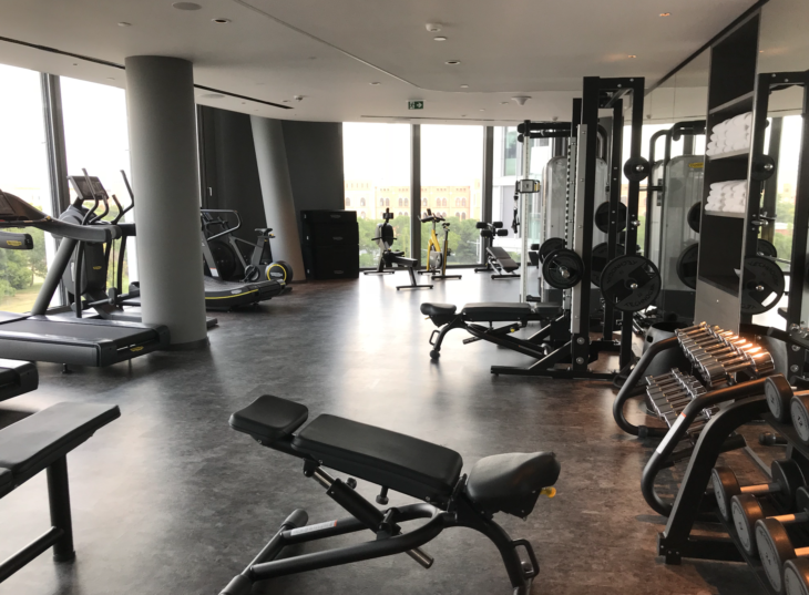 a gym with exercise equipment