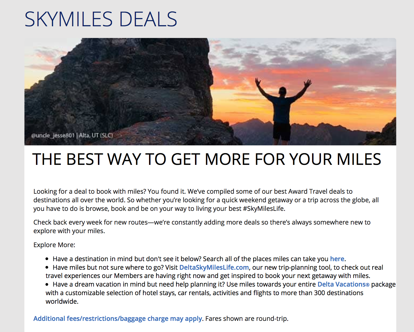 Delta Skymiles New Flash Award Sale Points Miles And Martinis 3104