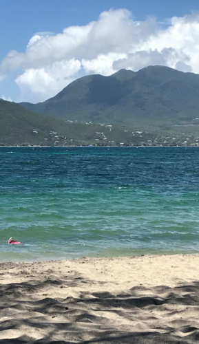 a person swimming in the water