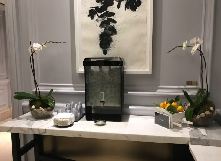 a water dispenser on a counter