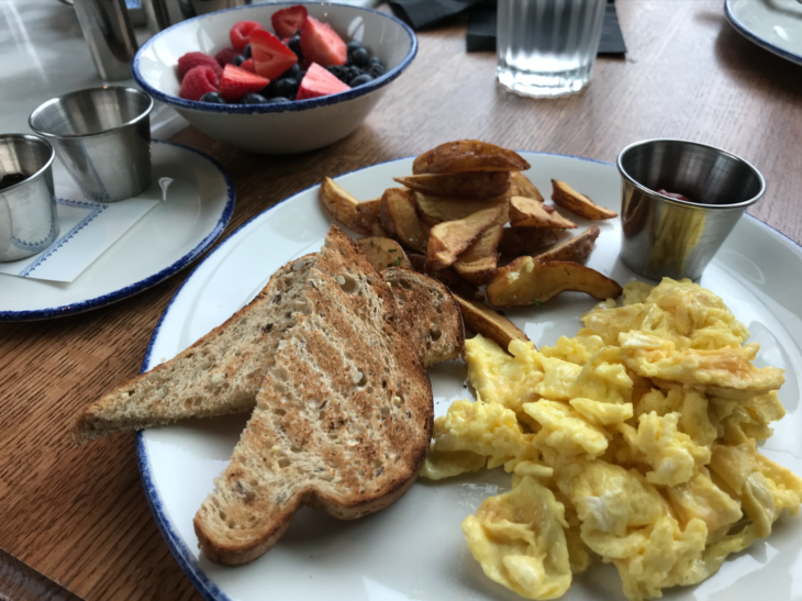 a plate of food on a table