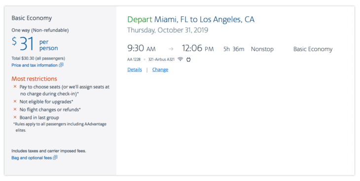 a screenshot of a flight schedule