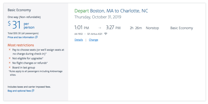 a screenshot of a flight schedule