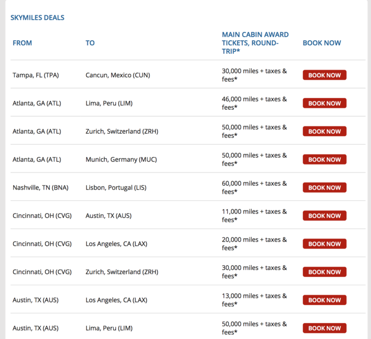 a screenshot of a list of flights