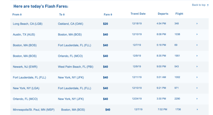 a screenshot of a screen with numbers and a list of flights