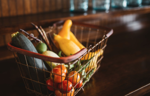 a basket of vegetables on a table