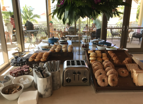 a table with food on it