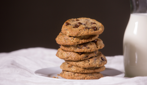 a stack of cookies on a plate