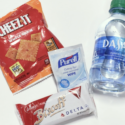 a bottle of water and crackers