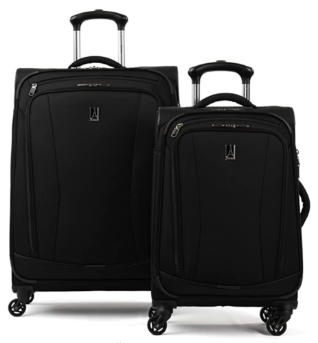 a pair of black luggage