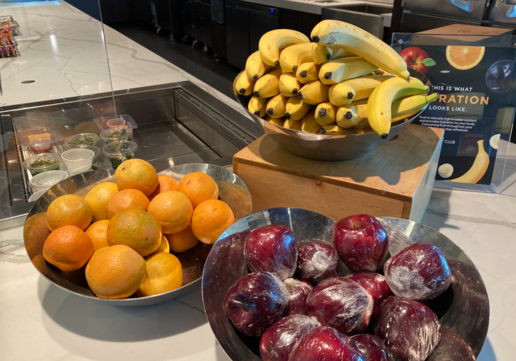 a group of bowls of fruit