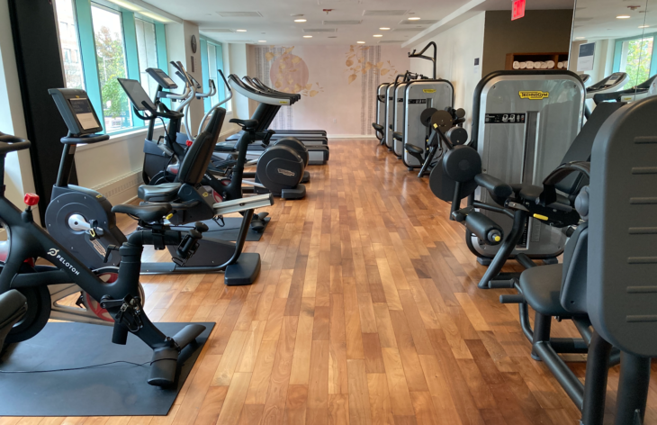 a room with exercise equipment