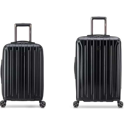 a couple of black luggage