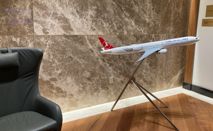 a model airplane on a stand