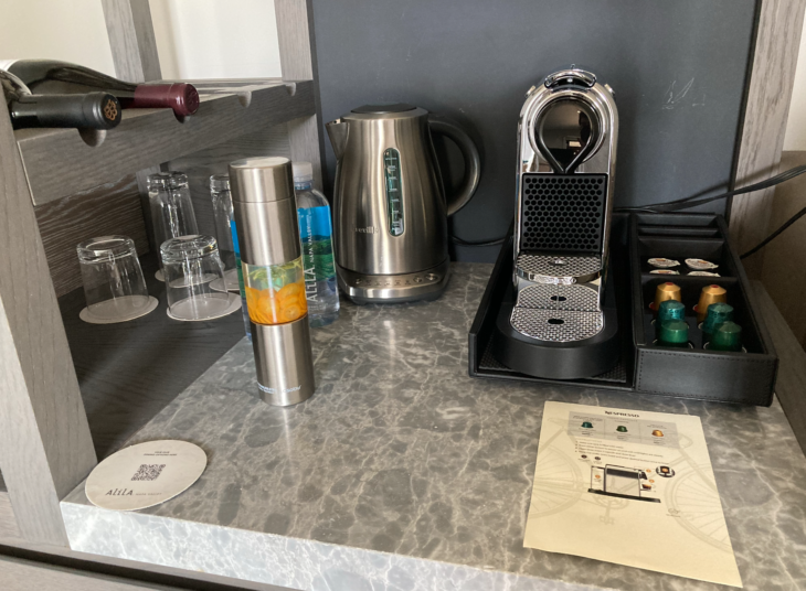 a coffee maker and other appliances on a counter