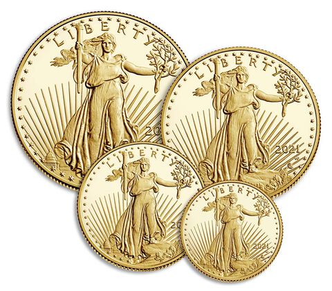 a group of gold coins