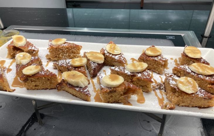 a plate of desserts on a table