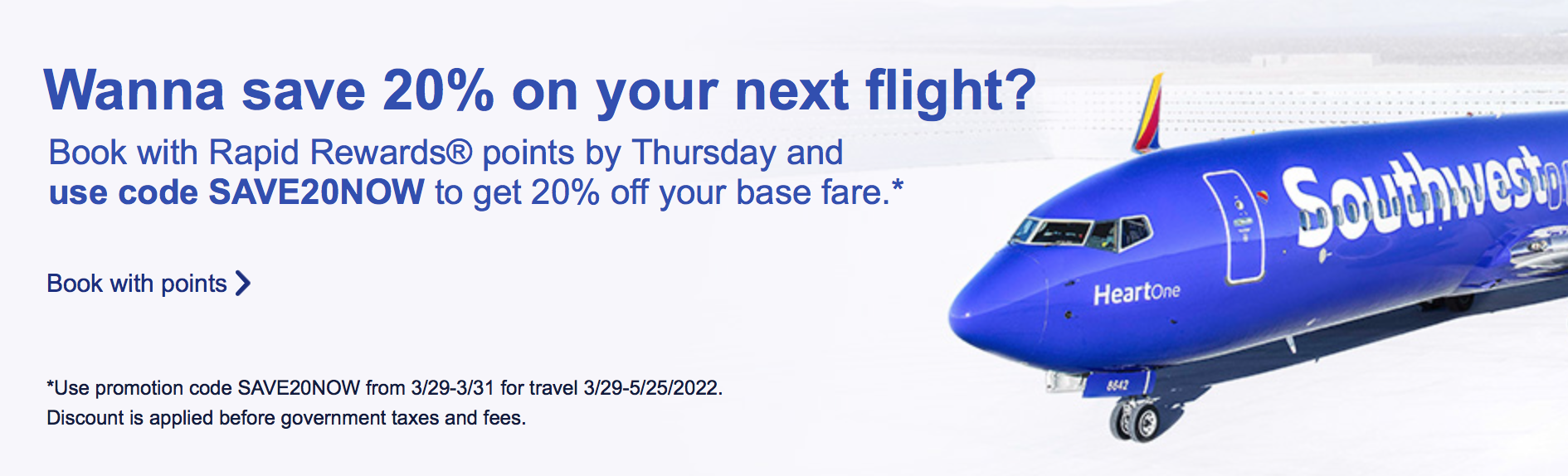 Southwest Airlines 20% Off Points Flight Bookings - Points Miles & Martinis